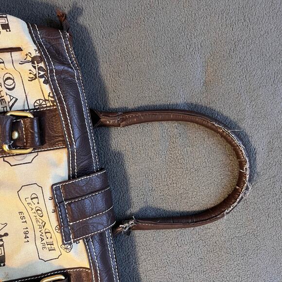 Coach Brown and Cream Satchel - Picture 10 of 13
